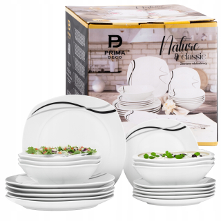 Elegantný 18-dielený jedálenský set PRIMA DECO FALA pre 6 osôb